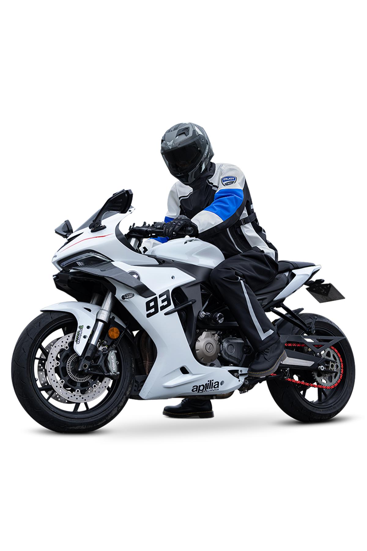 Heavy-Duty 300D Oxford Fabric Motorcycle Raincoat with PU Coating - alternate view