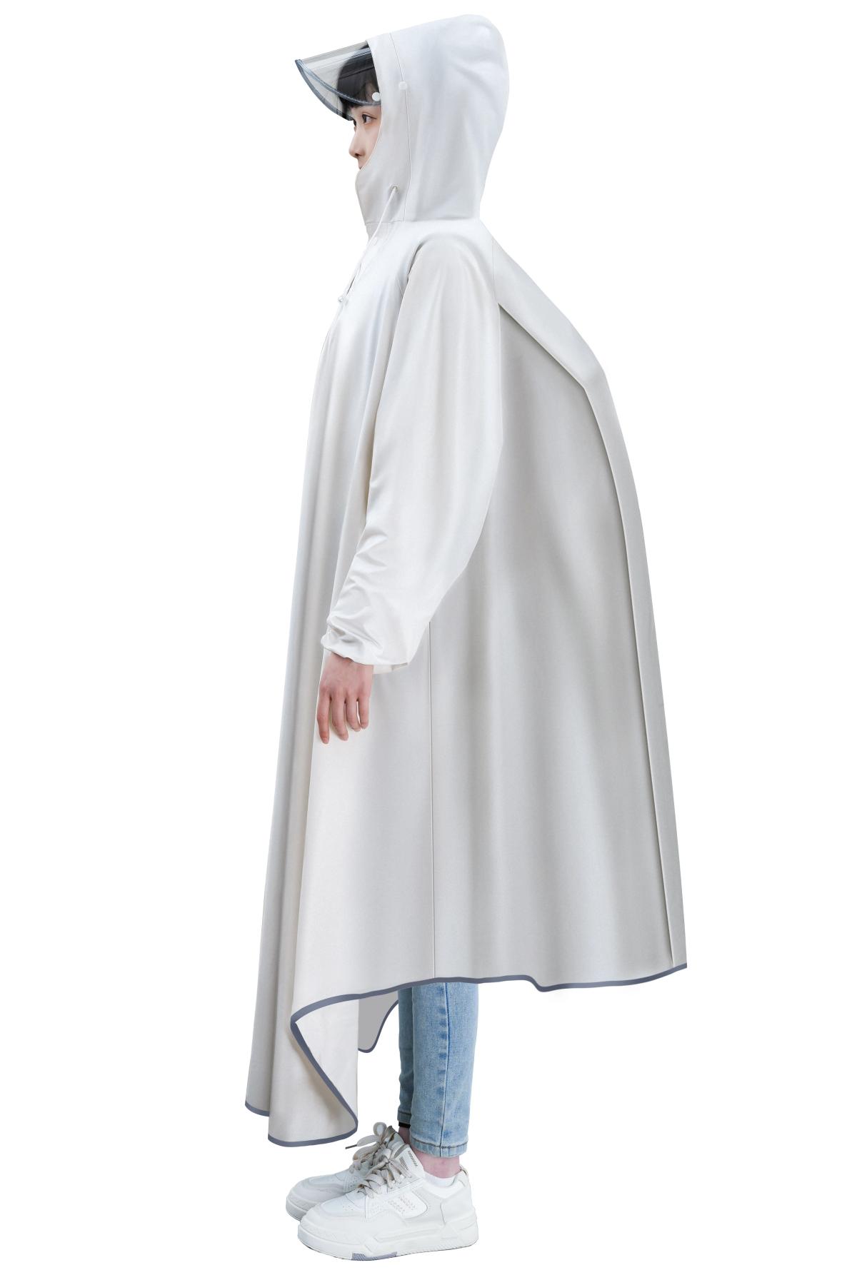 Sleeved Backpack Rain Poncho | PVC Cycling Rain Poncho for Rider Separation - alternate view